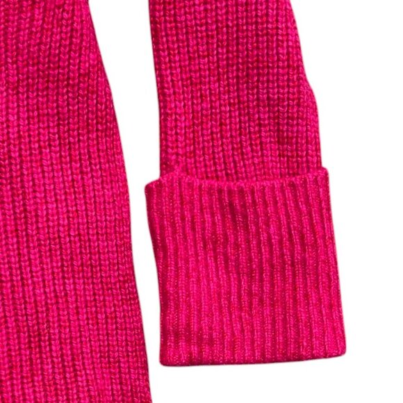 Athleta Shasta Pink Cyclamen Wool Blend Sweater Lagenlook Oversized Barbiecore-M - Picture 6 of 15
